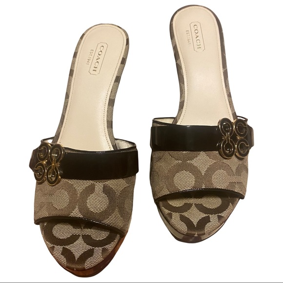 Coach Shoes - COACH Geri Signature Wedge Sandals “NWOT”